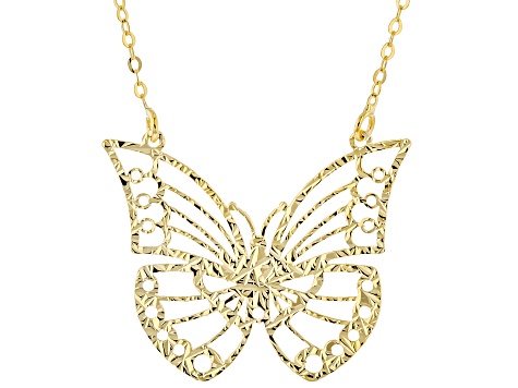 10K Yellow Gold Butterfly Necklace