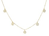 10K Yellow Gold Flower Station Necklace