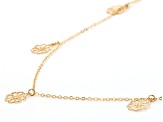 10K Yellow Gold Flower Station Necklace
