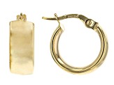 10K Yellow Gold Domed Hoop Earrings