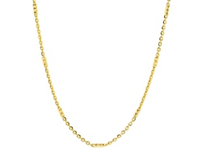 10K Yellow Gold Diamond Cut Cable Station Necklace