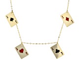 10K Yellow Gold Card Station Necklace