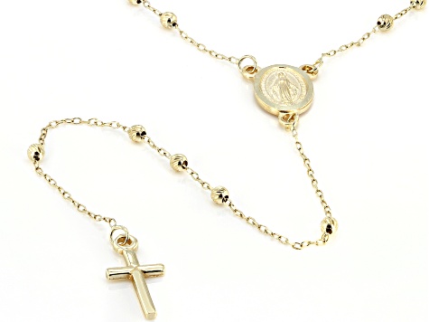 5 decades gold rosary necklace