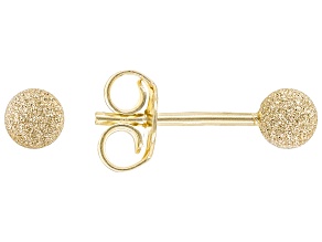 10k Yellow Gold 4mm Textured Ball Stud Earrings
