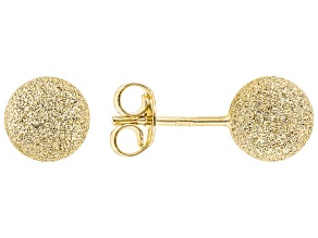 10k Yellow Gold 8mm Textured Ball Stud Earrings