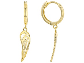 10k Yellow Gold Angel Wing Earrings