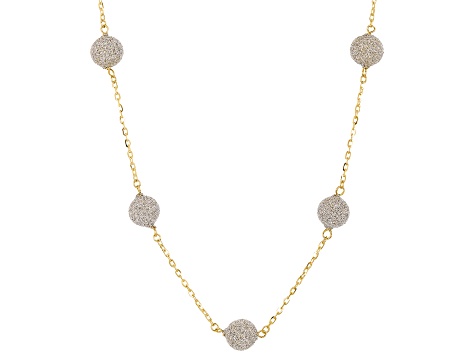 14k Yellow Gold Glitter Cultured Freshwater Pearl Cable Link 18 Inch Necklace