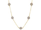 14k Yellow Gold Glitter Cultured Freshwater Pearl Cable Link 18 Inch Necklace