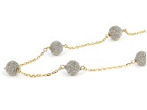 14k Yellow Gold Glitter Cultured Freshwater Pearl Cable Link 18 Inch Necklace