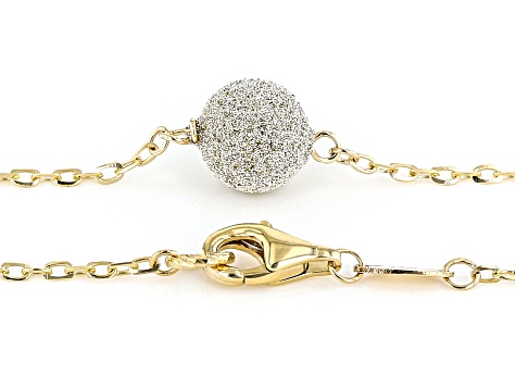 14k Yellow Gold Glitter Cultured Freshwater Pearl Cable Link 18 Inch Necklace