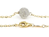 14k Yellow Gold Glitter Cultured Freshwater Pearl Cable Link 18 Inch Necklace