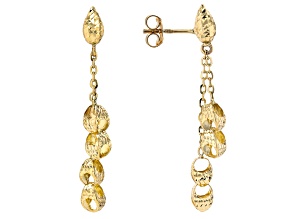 10k Yellow Gold Fancy Bead Drop Earrings