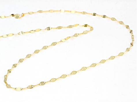 10K Yellow Gold Light Mirror Link Necklace 1.7mm