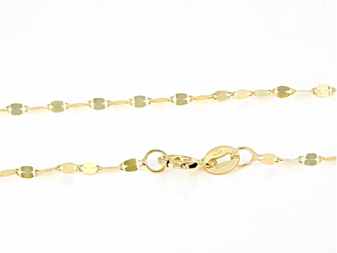 10K Yellow Gold Light Mirror Link Necklace 1.7mm