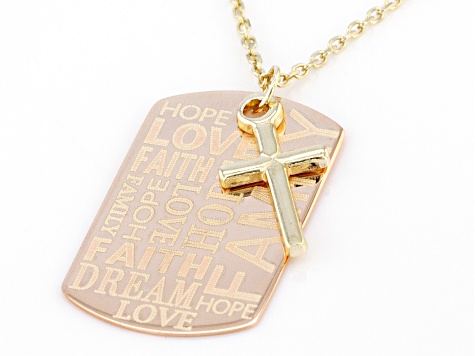 Louis Vuitton Rose Gold Dog Tag Pendant Necklace