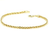10K Yellow Gold 3mm Hollow Infinity Rope Bracelet