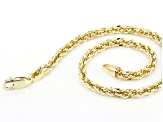 10K Yellow Gold 3mm Hollow Infinity Rope Bracelet