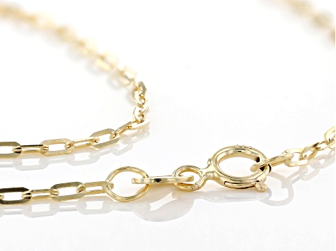10K Yellow Gold 1.3MM Diamond-Cut Paperclip Link Chain