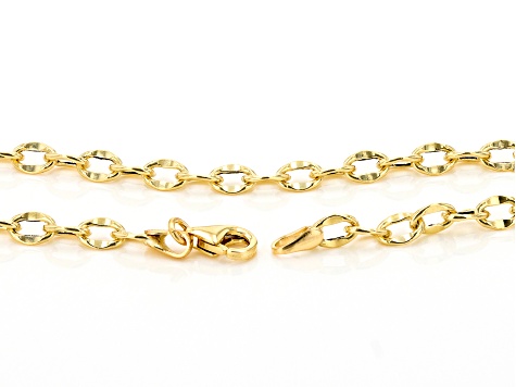 10k Yellow Gold Oval Link 20 Inch Chain