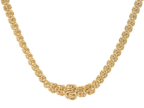 10K Yellow Gold Graduated Rosetta Link 20 Inch Necklace