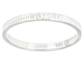 10K White Gold 2mm Polished Band Ring