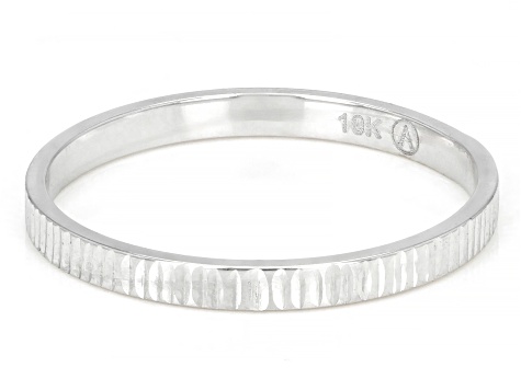 10K White Gold 2mm Textured Band Ring