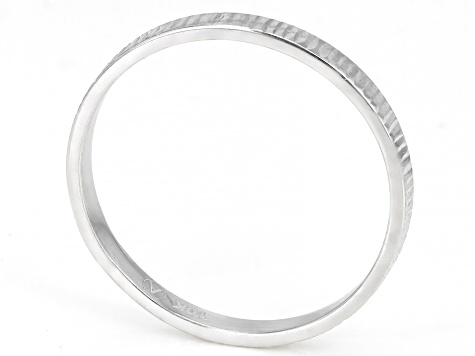 10K White Gold 2mm Textured Band Ring