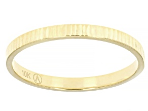 10K Yellow Gold 2mm Textured Band Ring