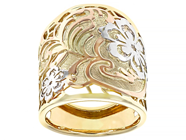 10K Yellow gold and outlet CZ Flower Ring