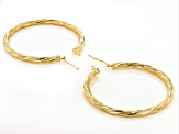 10K Yellow Gold Textured Tube Hoop Earrings