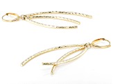 10k Yellow Gold Diamond-Cut Dangle Earrings