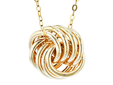 10k Yellow Gold Love Knot Adjustable Necklace