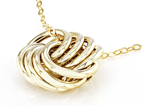 10k Yellow Gold Love Knot Adjustable Necklace
