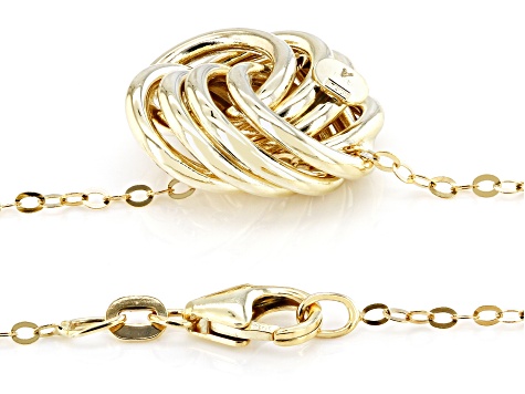 10k Yellow Gold Love Knot Adjustable Necklace