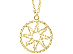 10k Yellow Gold Disc Necklace With 2 Inch Extender