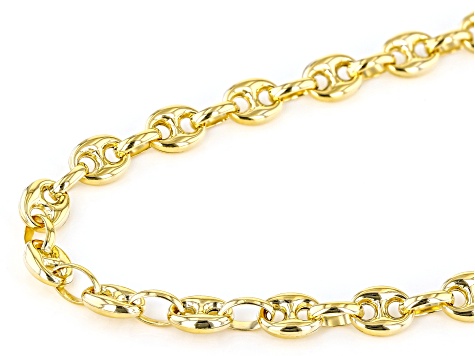 10k Yellow Gold High Polished Mariner Link 20 Inch Chain