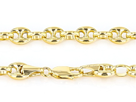 10k Yellow Gold High Polished Mariner Link 20 Inch Chain