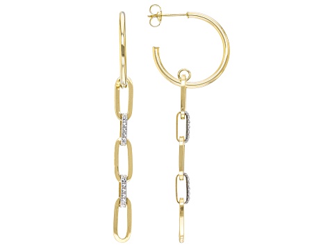 14K Gold Paper Clip Earring