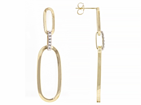 Diamond-Cut Oval Hoop Earrings 10K Yellow Gold