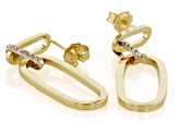 10k Yellow Gold & Rhodium Over 10k Yellow Gold Diamond-Cut Oval Link Drop Earrings