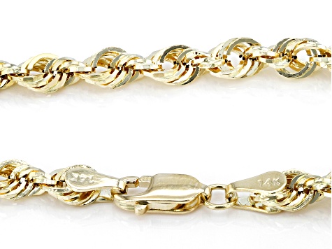 14k Yellow Gold 4mm Rope Link Chain