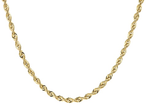 10K Yellow Gold 4.9mm Rope Link 18 Inch Chain