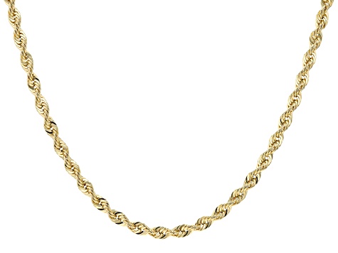 10K Yellow Gold 4.9mm Rope Link 20 Inch Chain