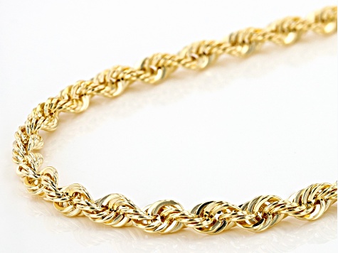 10K Yellow Gold 4.9mm Rope Link 20 Inch Chain