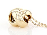 10K Yellow Gold Polished Interlock Twist Knot Pendant with 17" Cable Chain