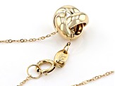 10K Yellow Gold Polished Interlock Twist Knot Pendant with 17" Cable Chain