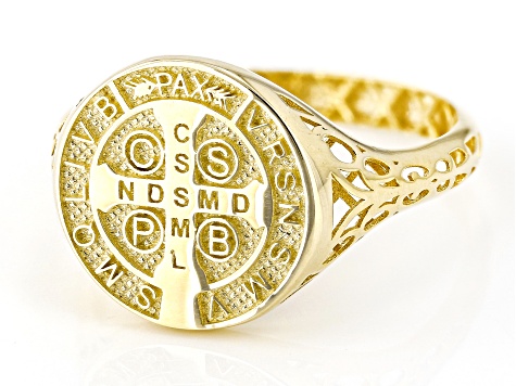 10k Yellow Gold St. Benedict Ring