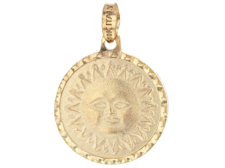 10k Yellow Gold Reversible Moon And Sun Pendant - AU1591 | JTV 10k Yellow Gold Reversible Moon And Sun Pendant - AU1591 | JTV