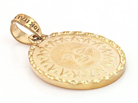 VINTAGE store 10k Solid Yellow Gold Sun and Moon Pendant