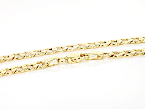 10k Yellow Gold 4.5mm Hammered Curb Link 18" Chain